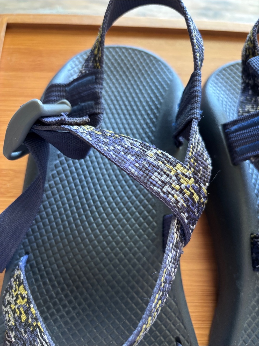 Chaco Navy Blue Outdoor Hiking Sandals with Patterned Straps - Picture 3 of 3